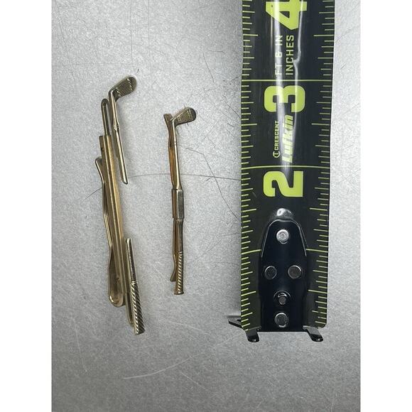 Lot of 9 Vintage Golf Club Pinback Pins Brooches Tie Clip Tac Gold-Tone - Picture 8 of 9